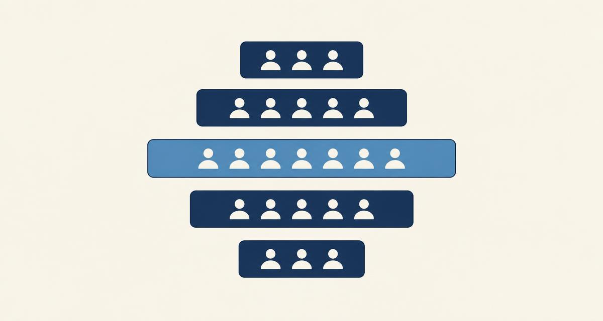 Stacked audience segments of different sizes with the working segment highlighted
