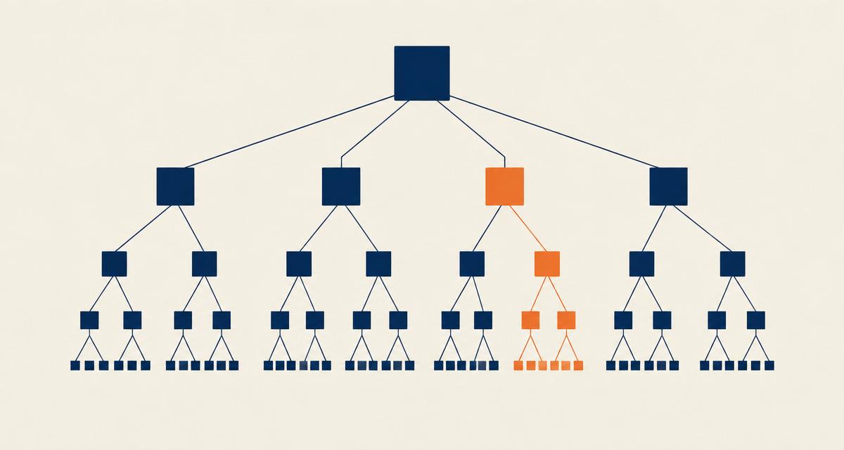Campaign structure tree with one branch highlighted as the segment carrying the spend