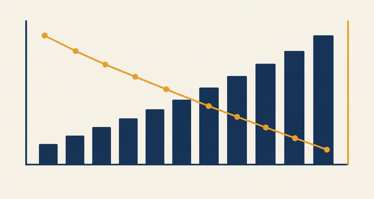 Bar and line chart showing rising conversions against a falling cost per acquisition