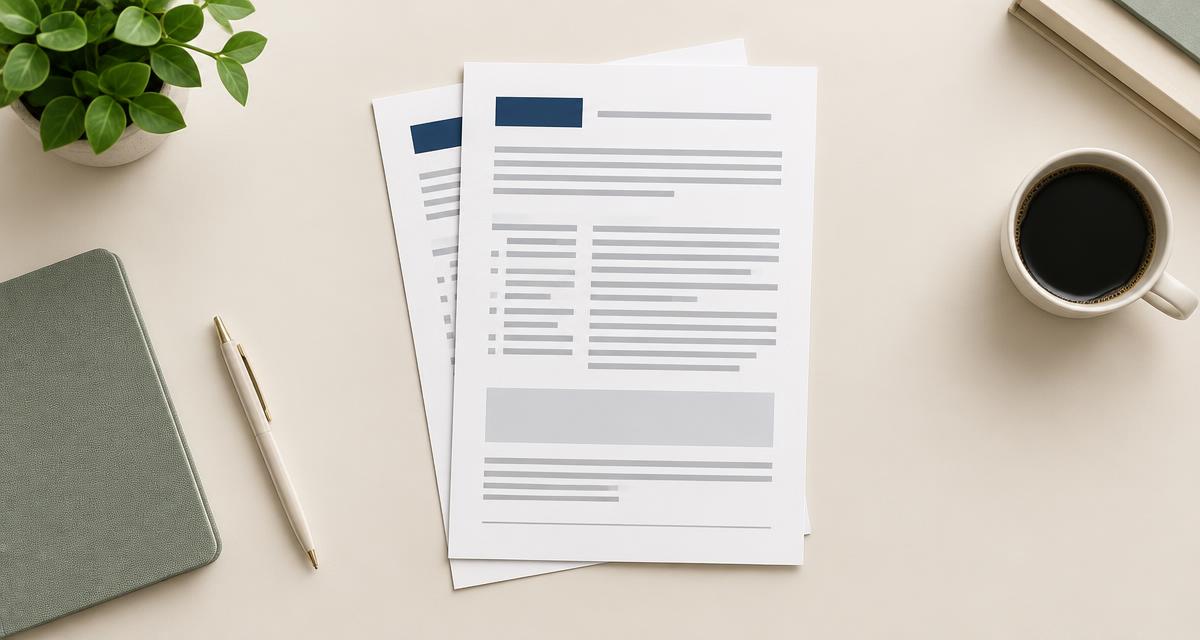 Two printed template pages laid out on a desk